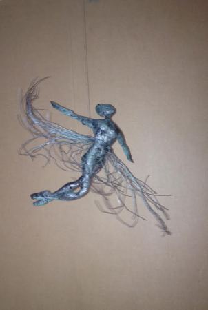 Aranka mezosi   SPIN   Sculpture-graphics  Wire, aluminum,glue, akryl paint    30cmx20cmx10cm   40 gramm    200 Euro