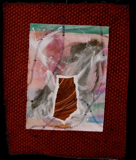 Sitan Adele K     Choré-graphie 1 Papier, Aquarelle, Acrylique, fil, velours 26x34cm 80gr 250€ Sitan Adèle K 2014