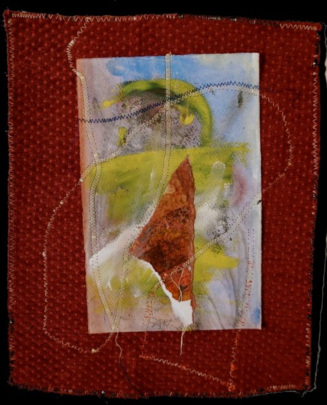 Sitan Adele K    Choré-graphie 6 Papier, Aquarelle, Acrylique, fil, velours 26x34cm 80gr 250€ Sitan Adèle K 2014